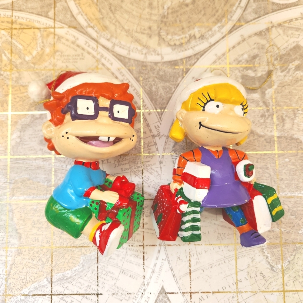 Nickelodeon RUGRATS Christmas Ornament Lot: Chucky And Angelica Viacom 2…